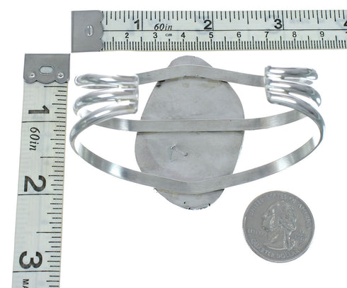 Genuine Kingman Turquoise Sterling Silver Navajo Cuff Bracelet X10708